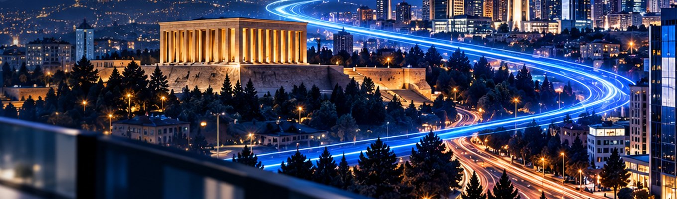 Gece Ankara şehir görünümü
